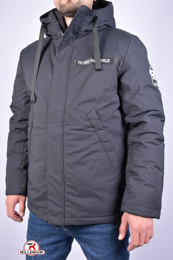 Куртка мужская зимняя цв.чёрный (наполнитель 100% полиэстер) "REMAIN" (Polyester 100%) Размер в наличии : 46 арт.7727