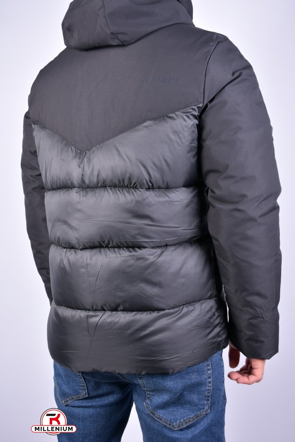 Куртка мужская зимняя цв.чёрный (наполнитель 100% полиэстер) "REMAIN" (Polyester 100%) Размеры в наличии : 46, 54 арт.8402