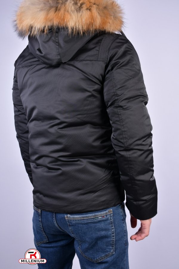 Куртка мужская зимняя цв.чёрный (наполнитель 100% полиэстер) "REMAIN" (Polyester 100%) Размеры в наличии : 44, 46, 48, 54 арт.7942