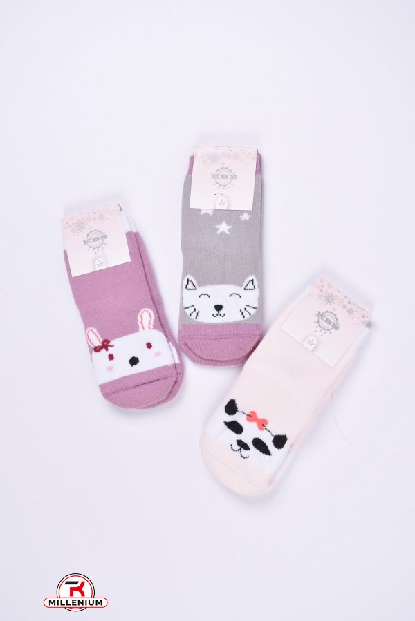 Шкарпетки махрові для дівчинки (1-2) KBS розмір 16-18 (з гальмами) арт.3-20228