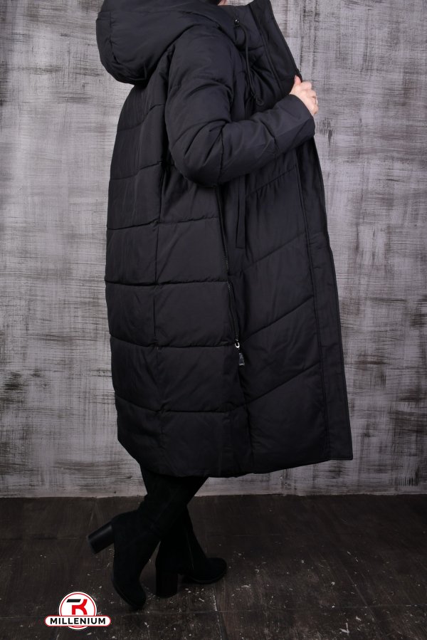 Пальто женское (цв.черный) болоньевое зимнее "VICTOLEAR" Размеры в наличии : 50, 56 арт.2140-1