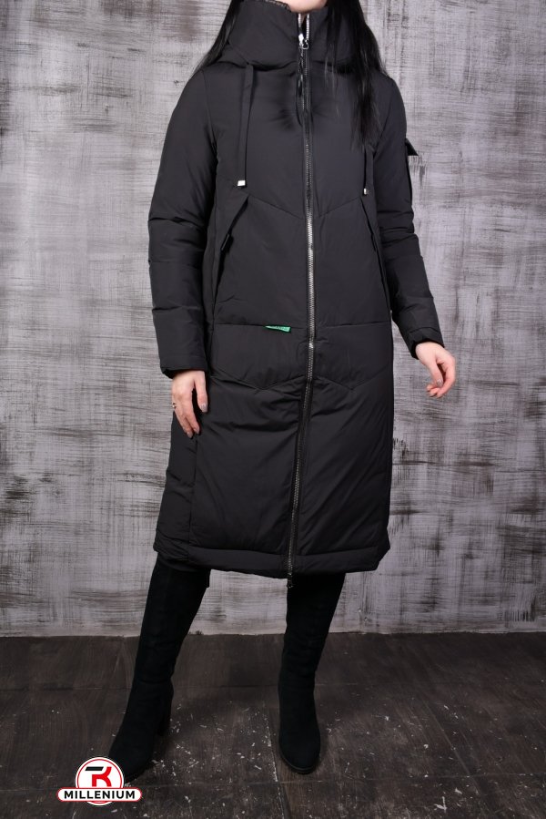 Жіноче пальто (кол. чорний) з плащівки зимове Розміри в наявності : 44, 46, 50, 52 арт.2229