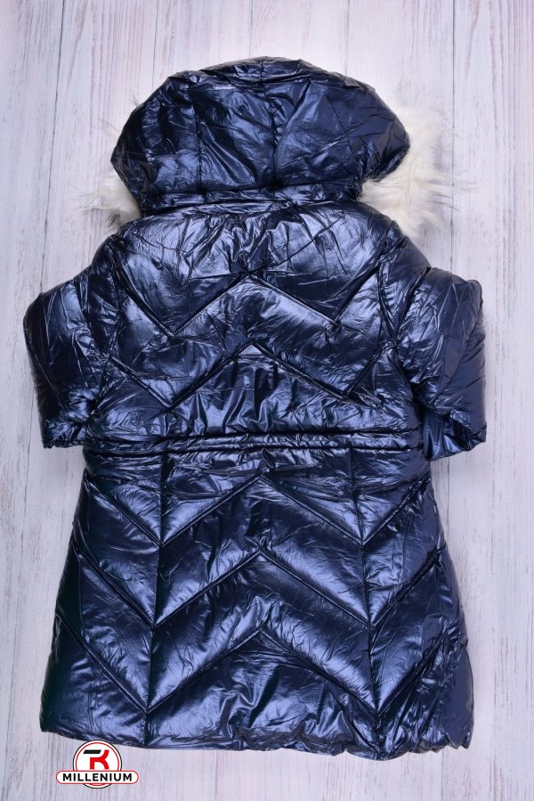 Пальто для девочки (цв.т.синий) болоньевое на меху Рост в наличии : 128, 134, 140, 146, 152 арт.2021-57
