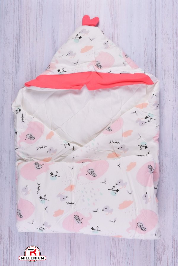 Конверт-одеяло для новорожденных (цв.розовый) размер 85/85см вес 560гр."COLORFUL HOME" арт.5328