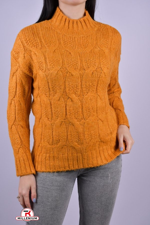 Жіночий светр в'язаний (цв. гірчичний) розмір 46-48 арт.4501