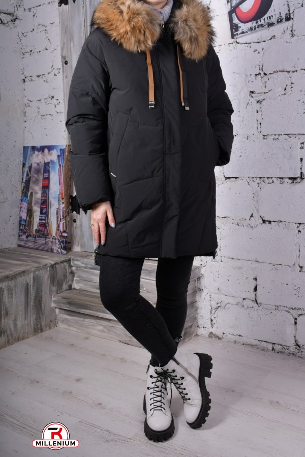 Куртка женская из плащёвки зимняя (color Z001) воротник натуральный мех Размер в наличии : 50 арт.H3019