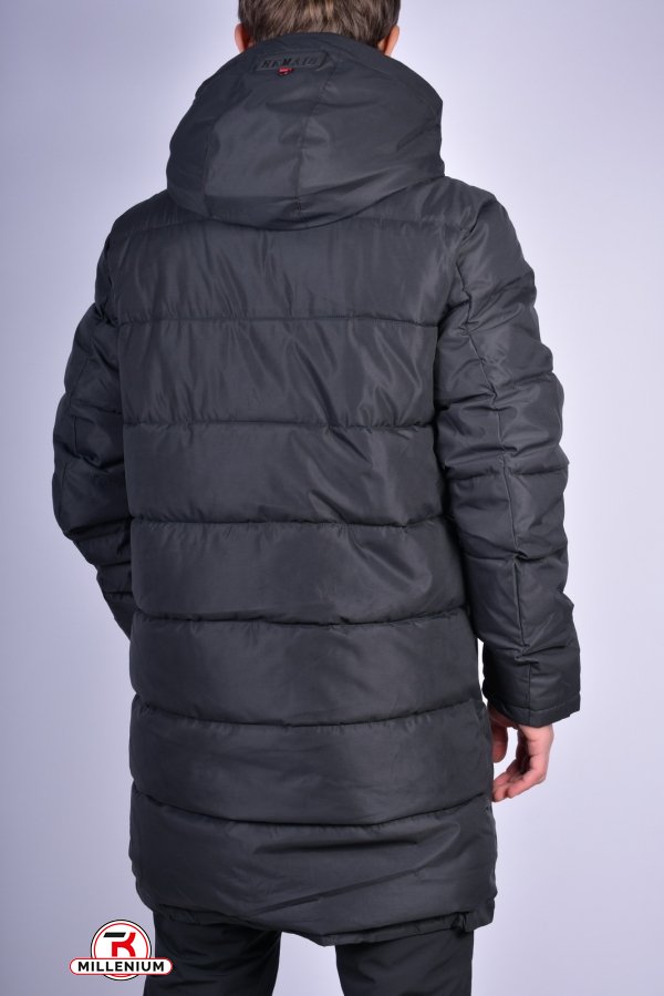 Пальто чоловіче зимове цв. чорний (наповнювач 100% поліестер) "REMAIN" Розміри в наявності : 54, 56 арт.7798