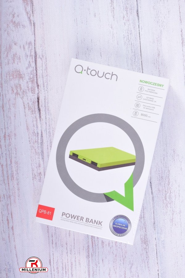 Power Bank акумулятор 8000mAh (кол. жовтий) "Q-touch" (MICRO USB) арт.QPB-81