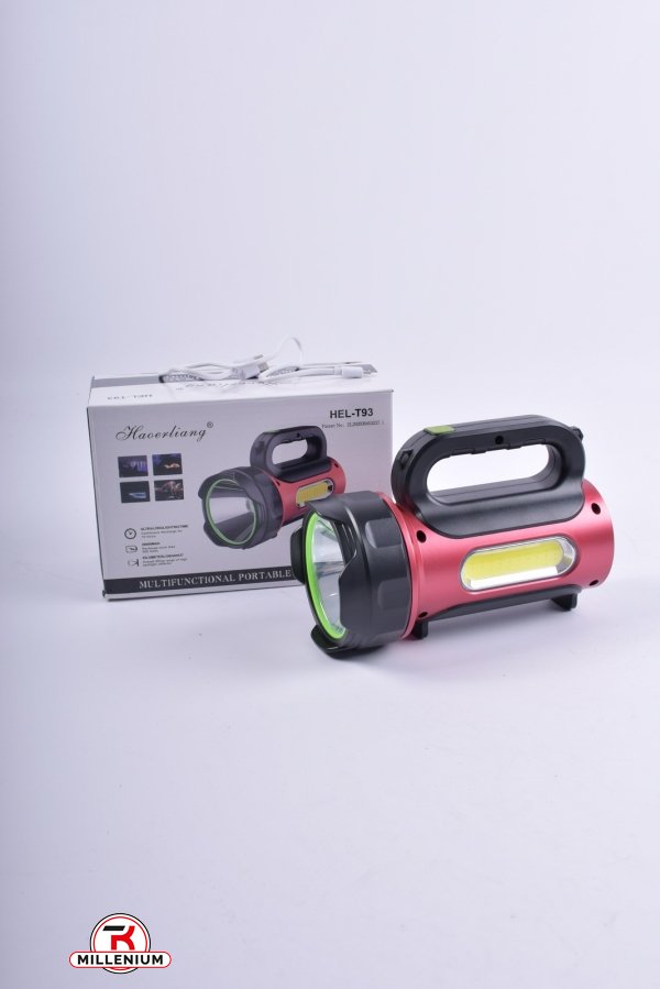 Ліхтар ручний на акумуляторі (зарядка від USB та сонячної батареї) арт.HEL-T93