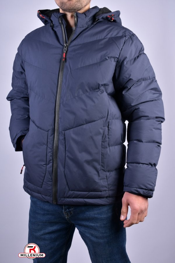 Куртка мужская зимняя (цв.т.синий) из плащевки на флисе Размеры в наличии : 46, 48 арт.2253