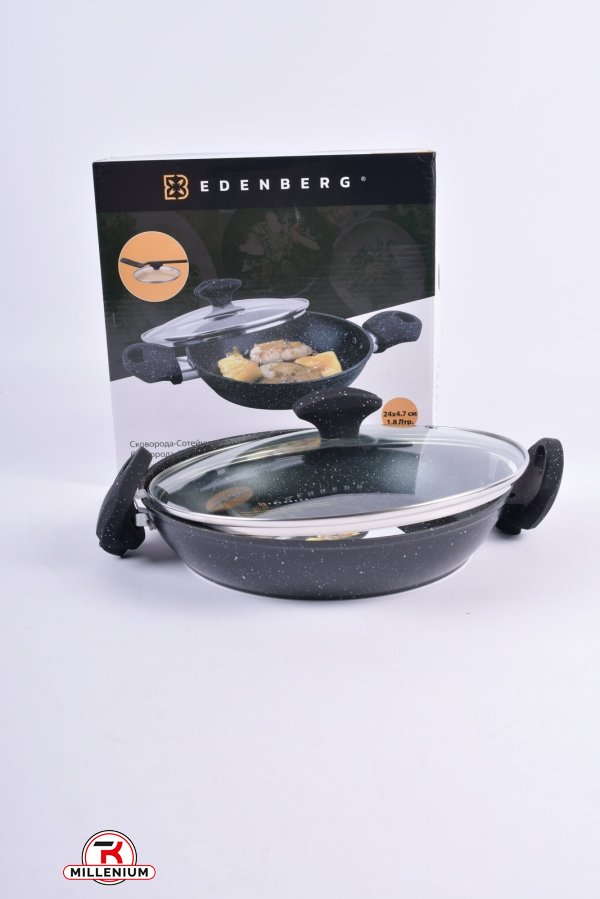Сковорідка-сотейник із ручками 24 см. (гранітне покриття) Edenberg арт.EB-14993