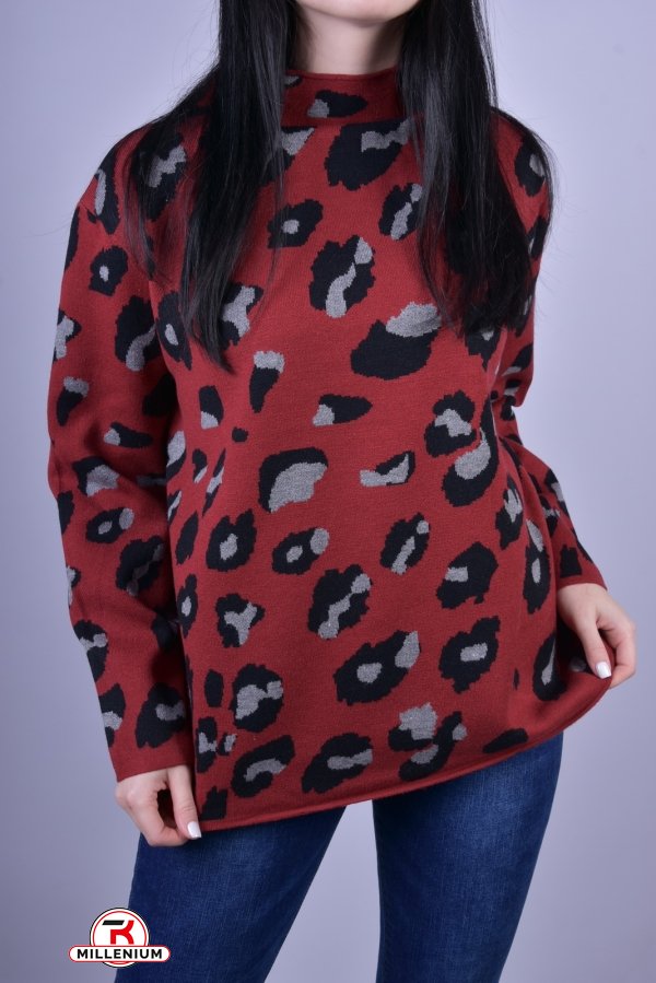 Жіночий светр в'язаний (кол. бордовий) розмір 44-46 "KissMe" арт.Q286