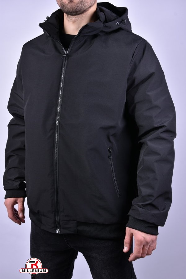 Куртка мужская демисезонная (цв.черный) из плащевки "KDQ" Размеры в наличии : 58, 60 арт.EM23039D