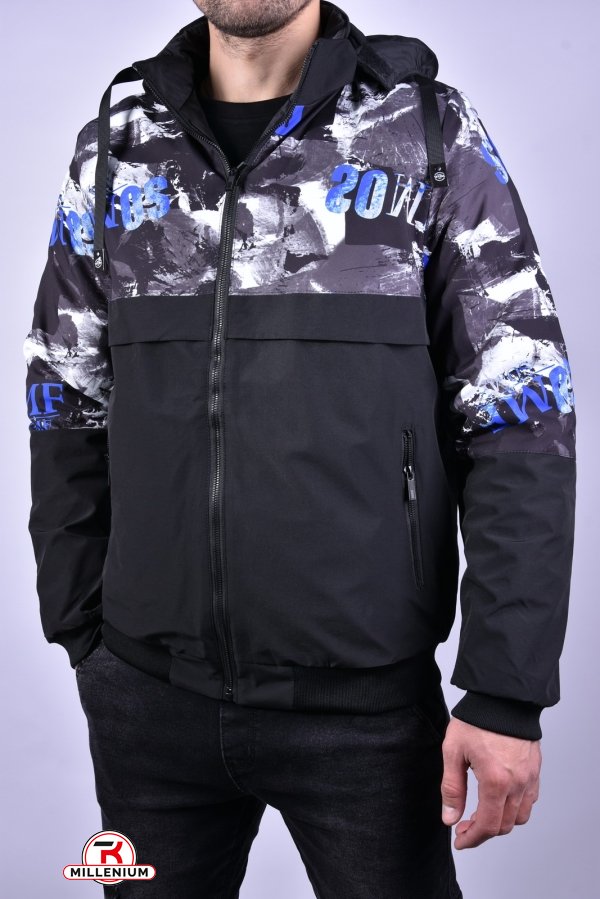 Куртка мужская демисезонная (цв.черный/синий) из плащевки "KDQ" (двухсторонняя) Размеры в наличии : 46, 48, 50, 52, 54 арт.EM23053