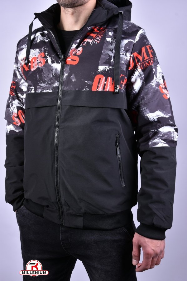 Куртка мужская демисезонная (цв.черный/красный) из плащевки "KDQ" (двухсторонняя) Размер в наличии : 46 арт.EM23053