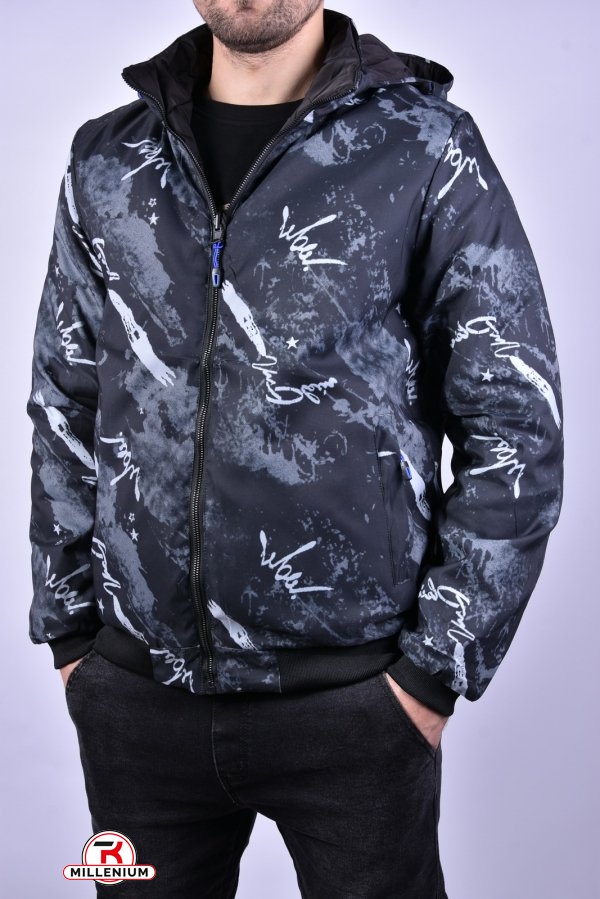 Куртка чоловіча демісезонна (кол. чорний) з плащової тканини "KDQ" (двостороння) Розміри в наявності : 46, 48, 54 арт.EM23060