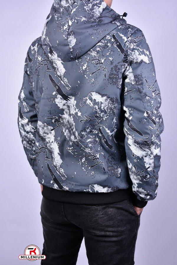 Куртка чоловіча демісезонна (колір сірий) з плащової тканини "KDQ" (двостороння) Розміри в наявності : 46, 52 арт.EM23060