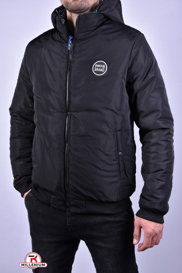 Куртка чоловіча демісезонна (колір сірий) з плащової тканини "KDQ" (двостороння) Розміри в наявності : 46, 52 арт.EM23060