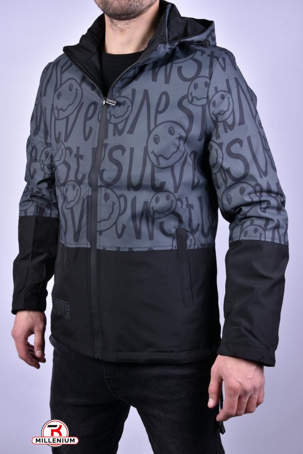 Куртка чоловіча демісезонна (кол. чорний/хакі) з плащової тканини "KDQ" Розміри в наявності : 44, 46, 48, 52 арт.EM88-91-2