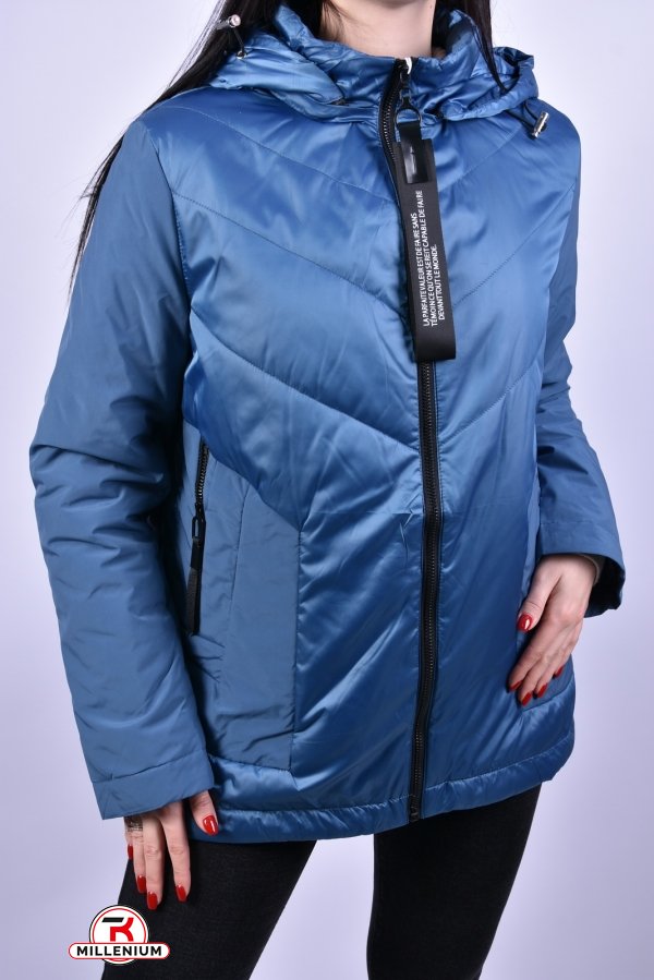Куртка жіноча демісезонна (кол. морської хвилі) з плащівки "DS" Розміри в наявності : 46, 48, 50, 52 арт.B3062