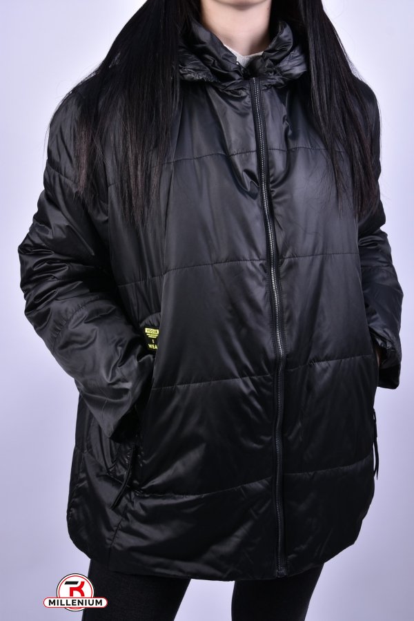 Куртка жіноча демісезонна (кол. чорний) з плащівки "DS" Розміри в наявності : 46, 48, 54 арт.B3068