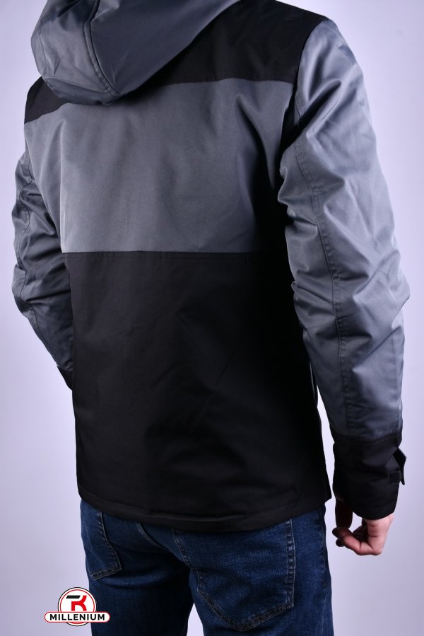 Куртка мужская из плащевки (цв.т.серый) демисезонная"ATE" Размеры в наличии : 44, 46, 48 арт.8887
