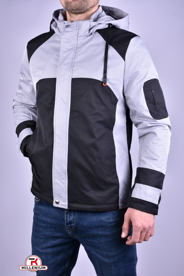 Куртка мужская из плащевки (цв.серый) демисезонная"ATE" Размеры в наличии : 44, 46 арт.8887