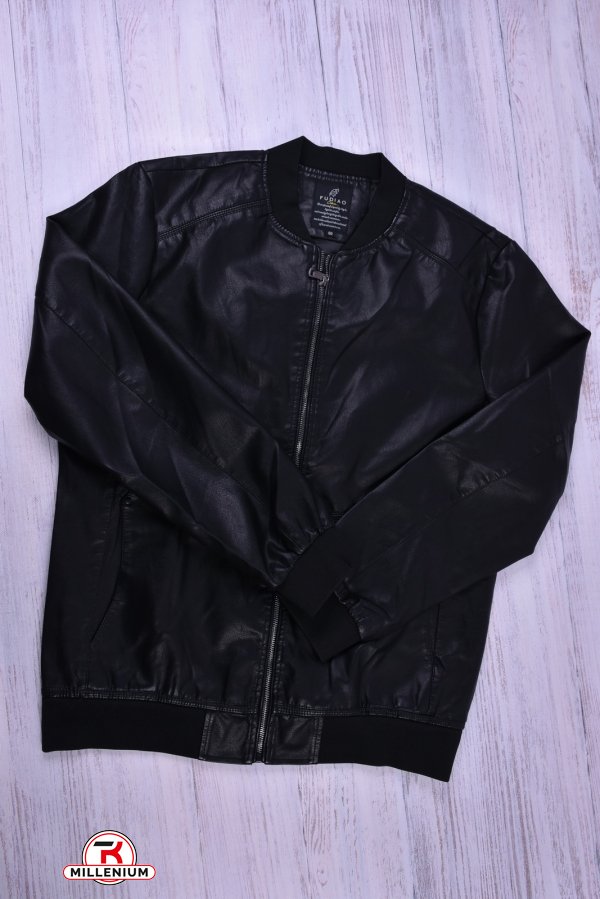 Куртка мужская (цв.черный) демисезонная из Экокожи Размеры в наличии : 60, 62 арт.169