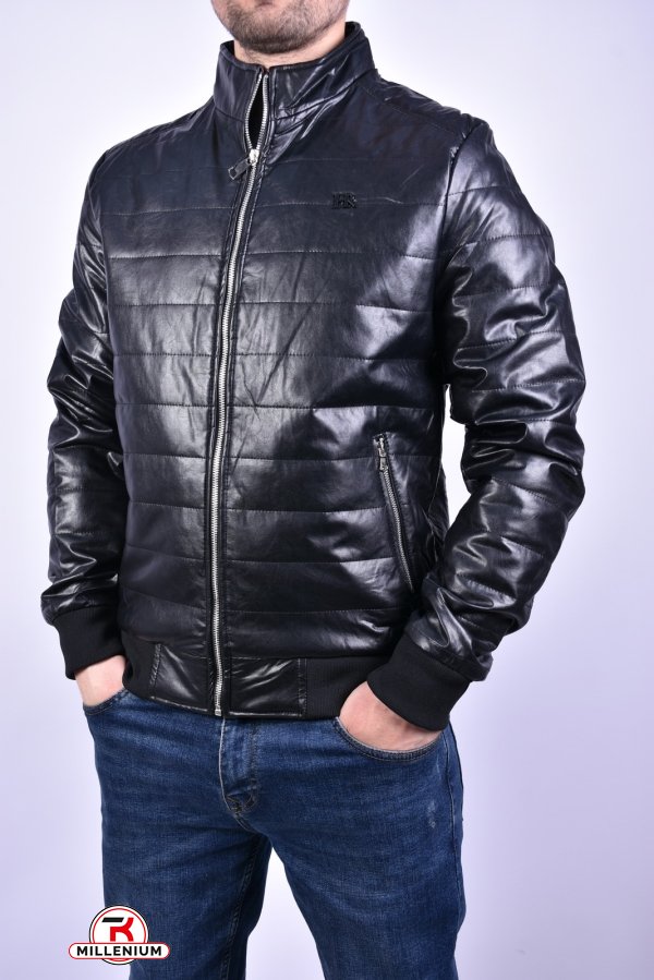 Куртка чоловіча (кол. чорний) демісезонна з Екошкіри Розмір в наявності : 44 арт.501