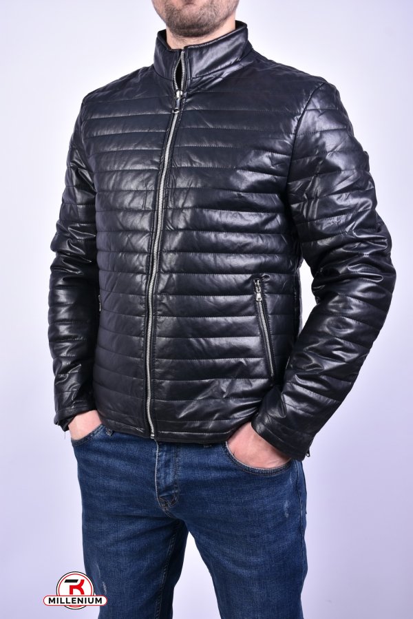 Куртка мужская (цв.черный) демисезонная из Экокожи Размер в наличии : 46 арт.503