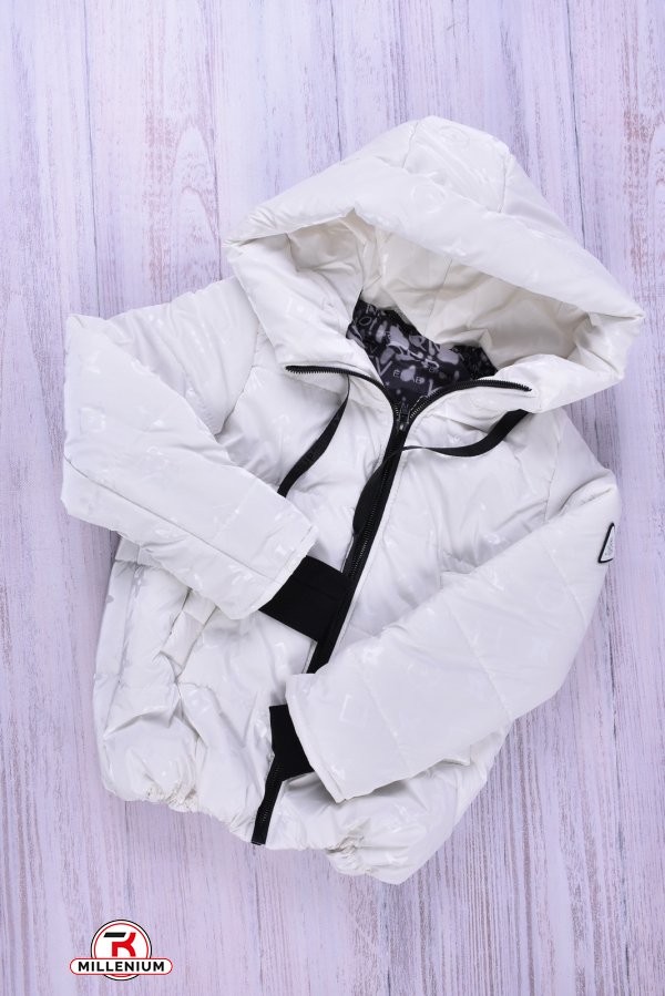 Куртка для девочки (цв.белый) демисезонная болоневая Объем в наличии : 110 арт.ЛУИ ВИТОН