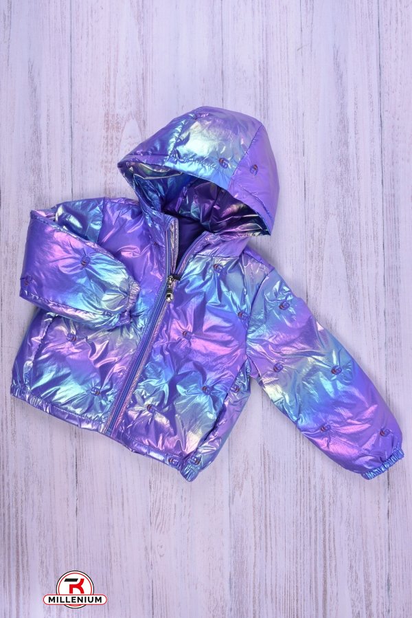Куртка для девочки демисезонная (цв.фиолетовый) болоневая Рост в наличии : 92, 98, 104, 110 арт.07