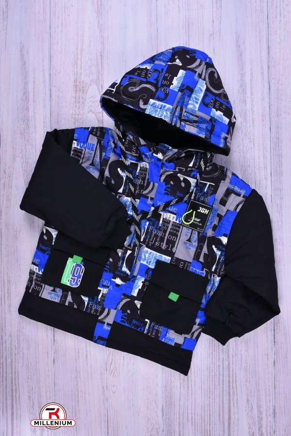 Куртка для мальчика демисезонная (цв.черный/синий) из плащевки Рост в наличии : 110, 116 арт.01