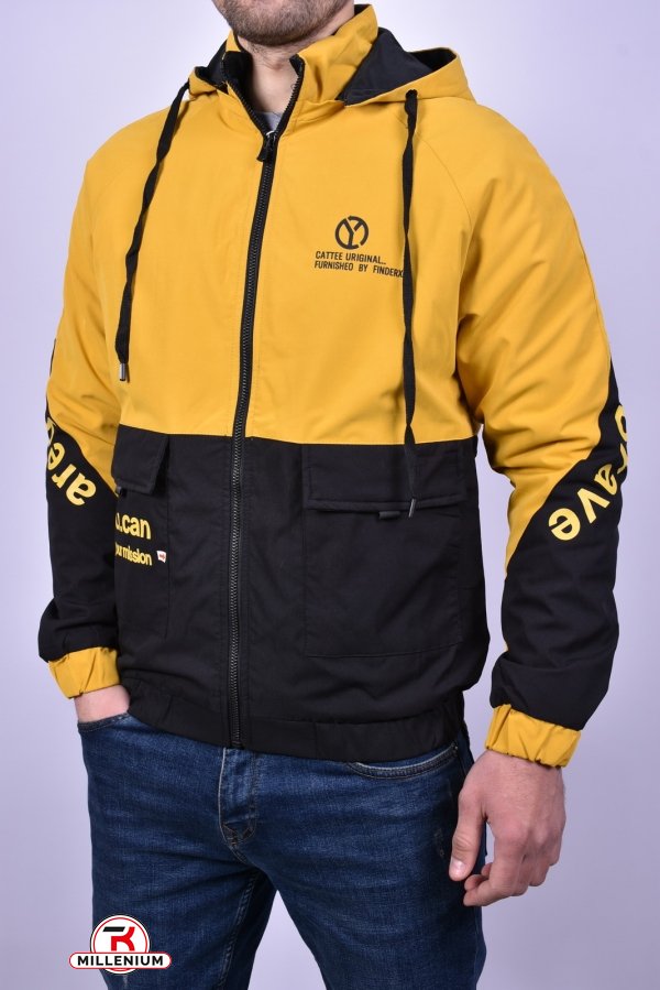 Куртка чоловіча демісезонна двостороння (кол. гірчичний/чорний) з плащової тканини Розмір в наявності : 46 арт.5-5