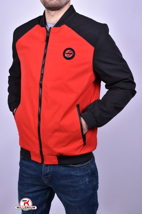 Куртка-бомбер чоловіча демісезонна (кол. червоний/чорний) тканинна Розміри в наявності : 46, 48 арт.1111
