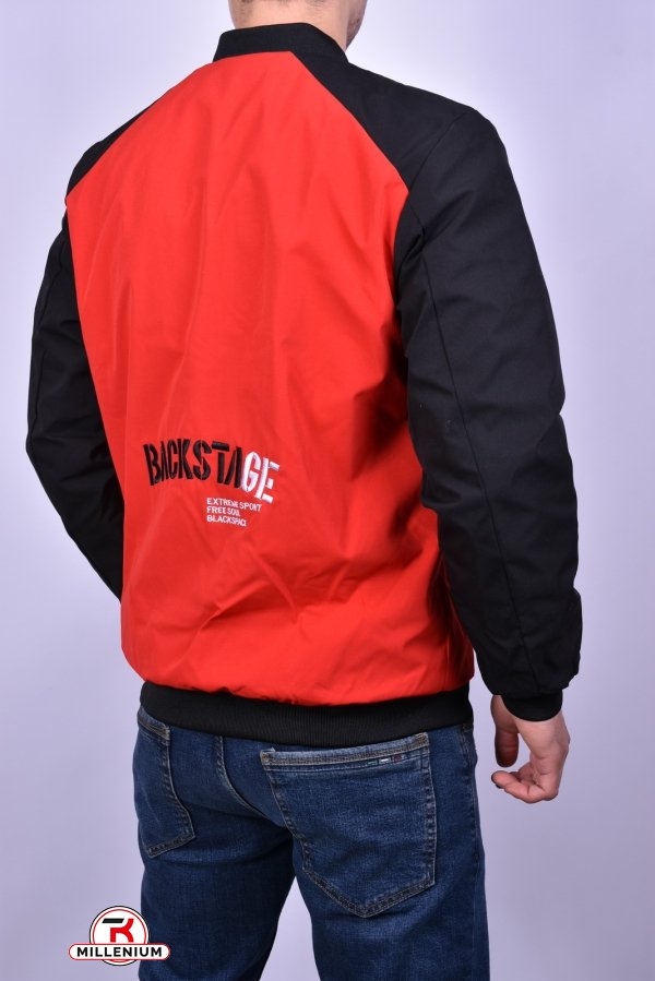 Куртка-бомбер чоловіча демісезонна (кол. червоний/чорний) тканинна Розміри в наявності : 46, 48 арт.1111