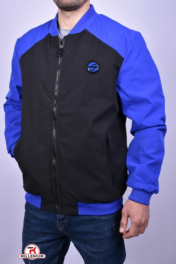 Куртка-бомбер мужская демисезонная (цв.черный/синий) тканевая Размеры в наличии : 44, 46, 48 арт.1111