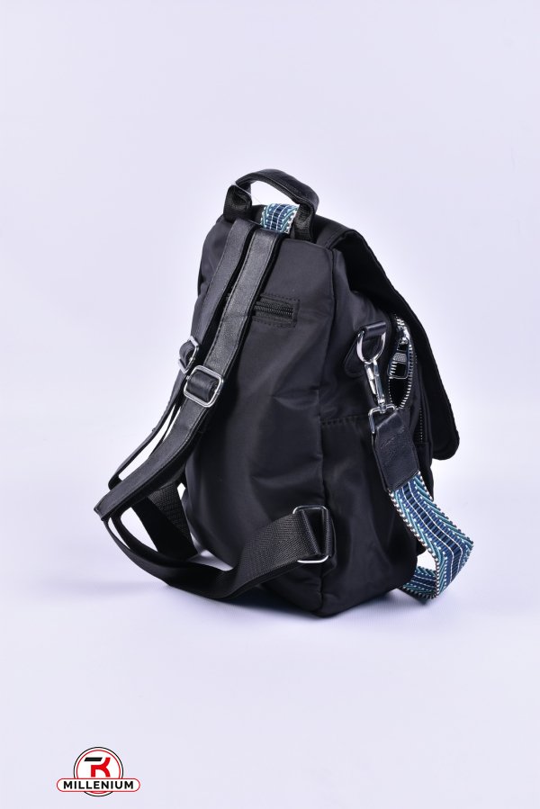 Рюкзак жіночий (кол. чорний) з плащової тканини розмір 30/23/8 см. арт.7773-2
