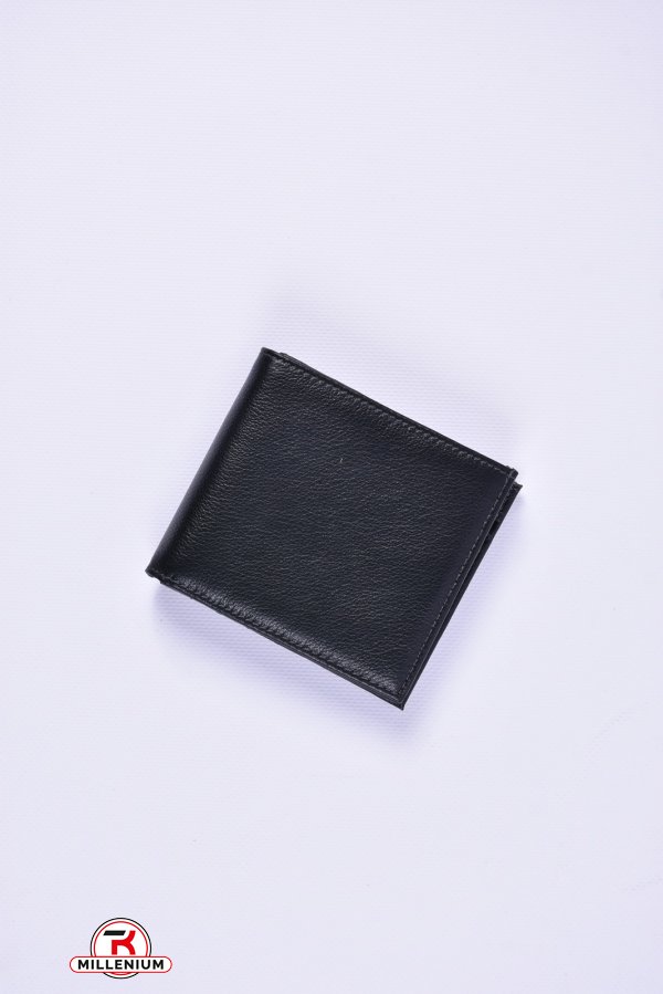 Кошелек кожаный мужской (цв.чёрный) размер 11/10 см арт.131-A