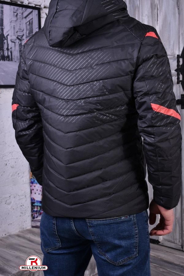 Куртка мужская (цв.черный/красный) демисезонная  Размеры в наличии : 46, 48 арт.8187
