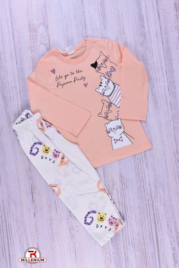 Пижама для девочки (цв.персиковый) трикотажная Рост в наличии : 92 арт.539