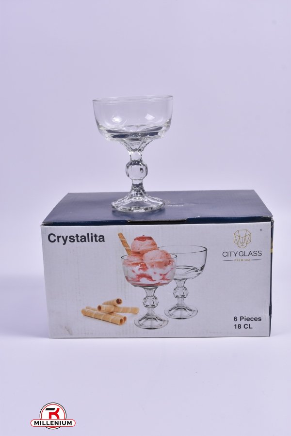 Набор десертниц (цена за 6шт.) "City Glass" арт.Crystalita