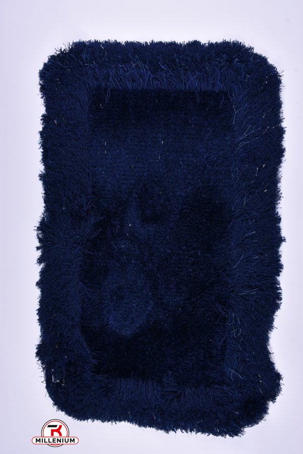 Коврик "травка" на тканевой основе (цв.т.синий) размер 50/80 см арт.2020-030