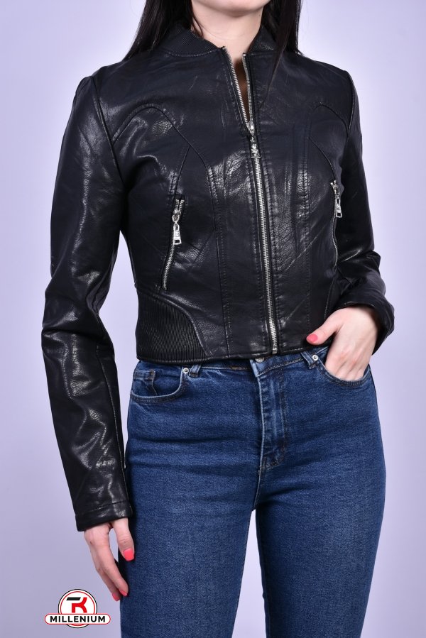 Куртка жіноча (кол. чорний) демісезонна екошкіра "YARINA" Розміри в наявності : 38, 40, 42, 44 арт.B373
