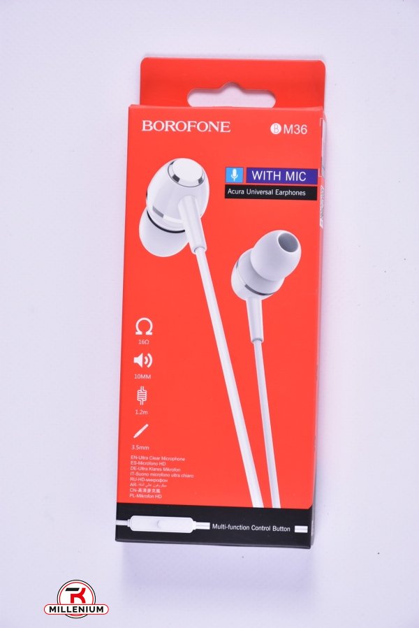 Навушники вакуумні з мікрофоном "Borofone" арт.M36