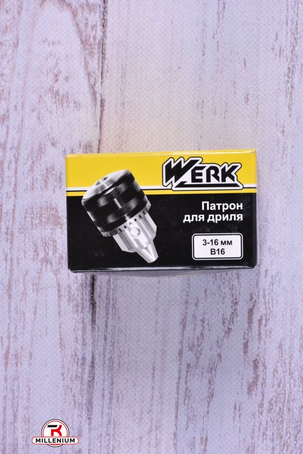Патрон для дриля з ключем 3,0-16мм, B16 "WERK" арт.WE110018