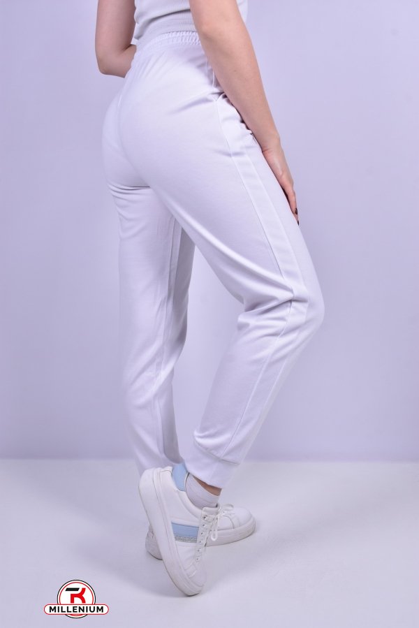 Штани жіночі спортивні (кол. білий) трикотажні "JJF" Розміри в наявності : 44, 50 арт.JS211