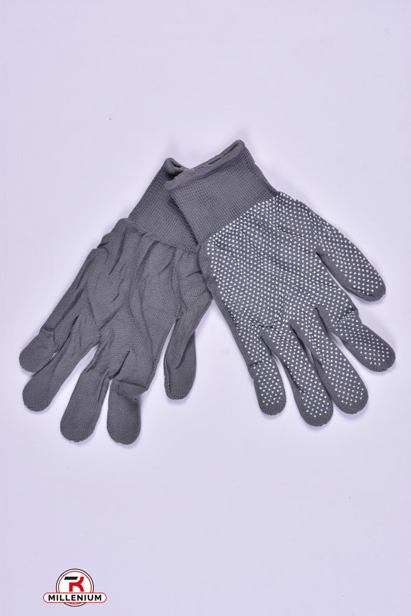 Перчатки трикотажные (цв.серый) с ПВХ точкой р10 арт.ПВХ