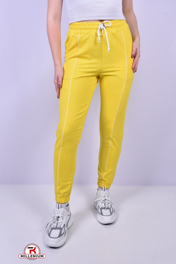 Штани жіночі спортивні (кол. жовтий) трикотажні  Розмір в наявності : 46 арт.8001