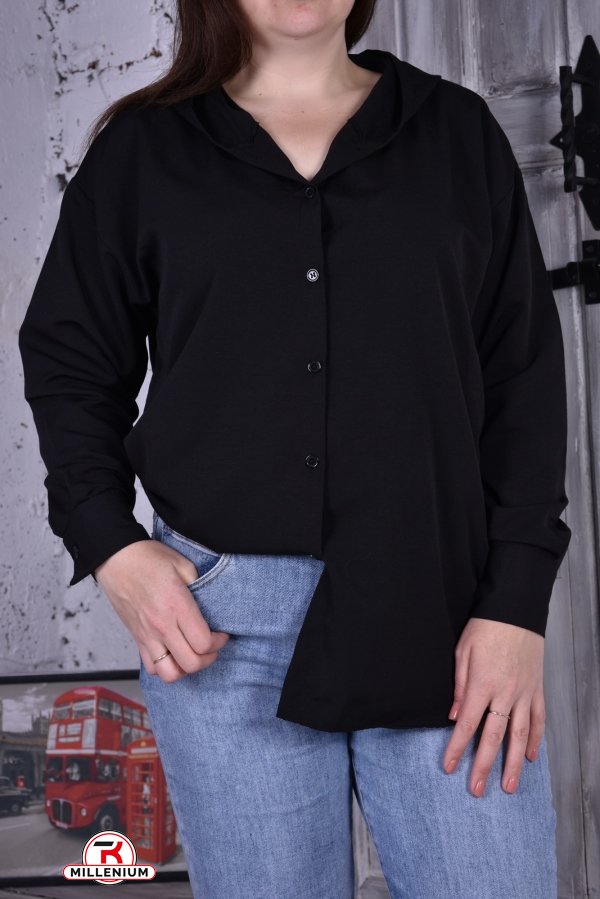 Рубашка женская (цв.черный) "MY LINDA" Размеры в наличии : 52, 54, 56 арт.G2383